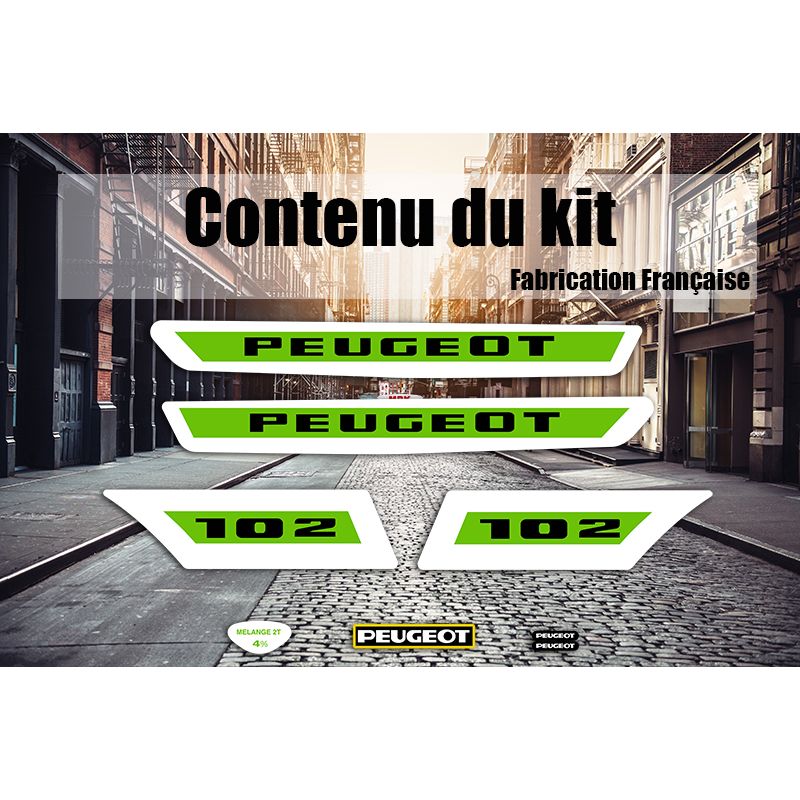Kit déco Stickers Peugeot 102 K Vert Kit déco Stickers Peugeot 102 K Vert