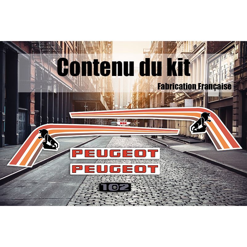 Kit déco Peugeot 102 City Blanc Kit déco Peugeot 102 City Blanc