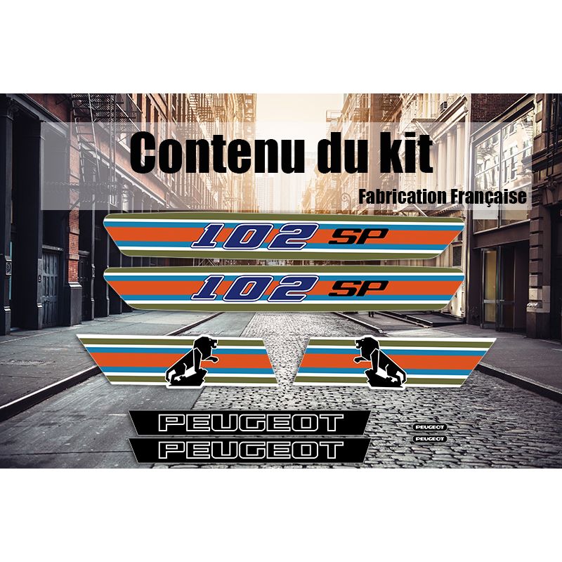 Kit déco Peugeot 102 SP Bleu Kit déco Peugeot 102 SP Bleu