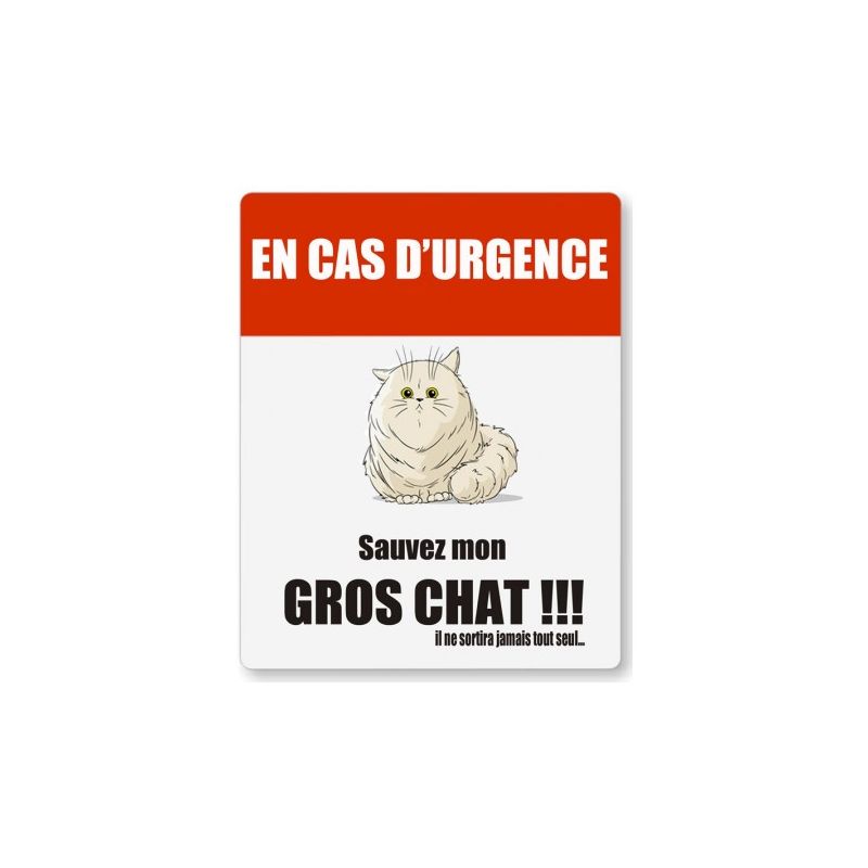Autocollant Pet Alert Gros Chat