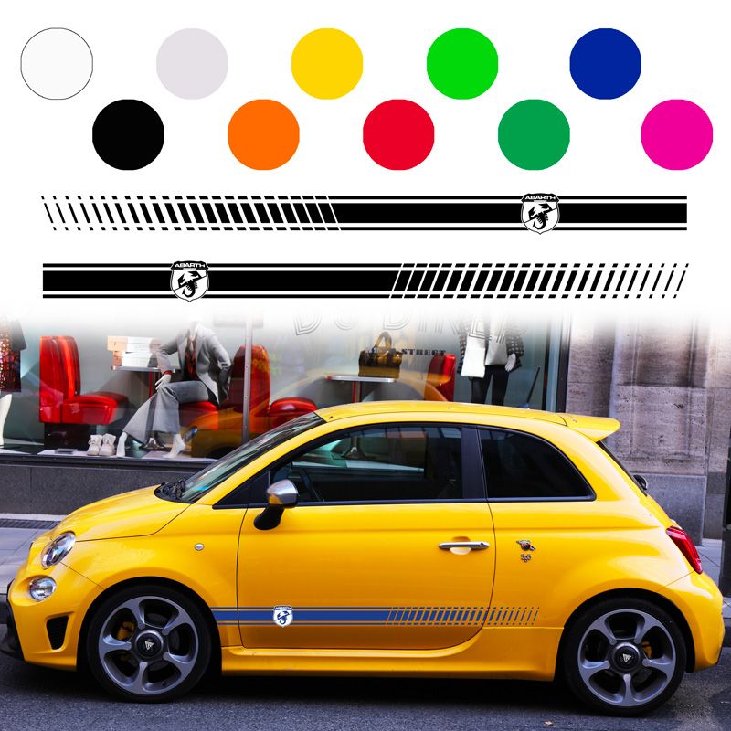 Décalcomanie Stickers Fiat 500 Abarth Bleu