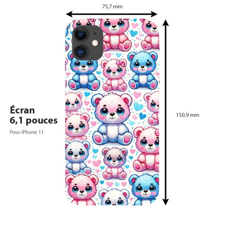 Coque pour téléphone iPhone, Oursons d'amour