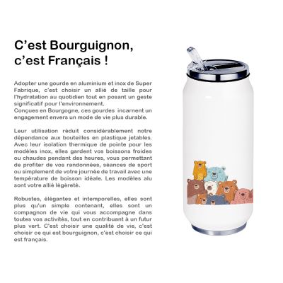 Gourde Aluminium etInox Thermos, la famille Ours