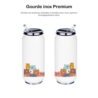 Gourde Aluminium etInox Thermos, la famille Ours