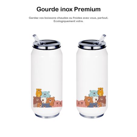 Gourde Aluminium et Inox Thermos, la famille Ours Gourde Aluminium et Inox Thermos, la famille Ours