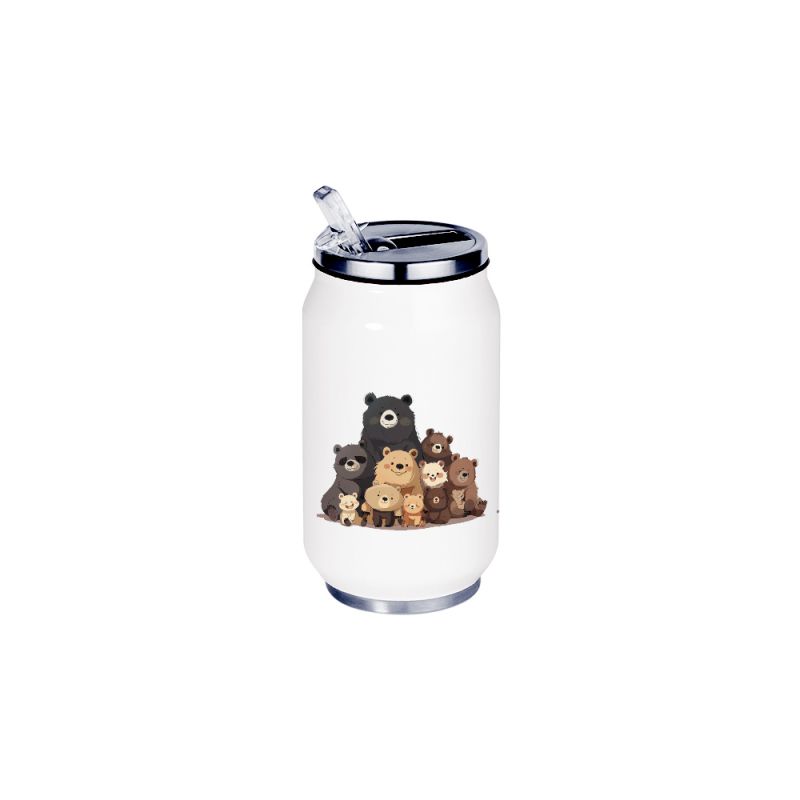 Gourde Aluminium et Inox Thermos, Ours adorables Gourde Aluminium et Inox Thermos, Ours adorables