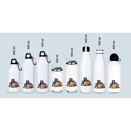 Gourde Aluminium et Inox Thermos, Ours adorables Gourde Aluminium et Inox Thermos, Ours adorables