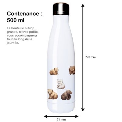 Gourde Aluminium et  Inox Thermos, Happy Bears