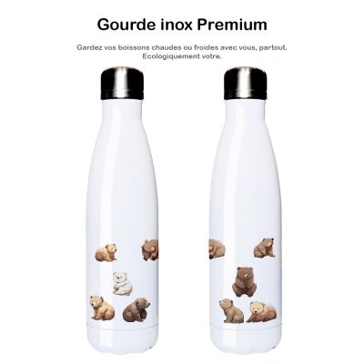 Gourde Aluminium etInox Thermos, Happy Bears