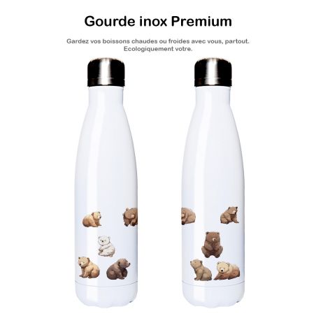 Gourde Aluminium et  Inox Thermos, Happy Bears