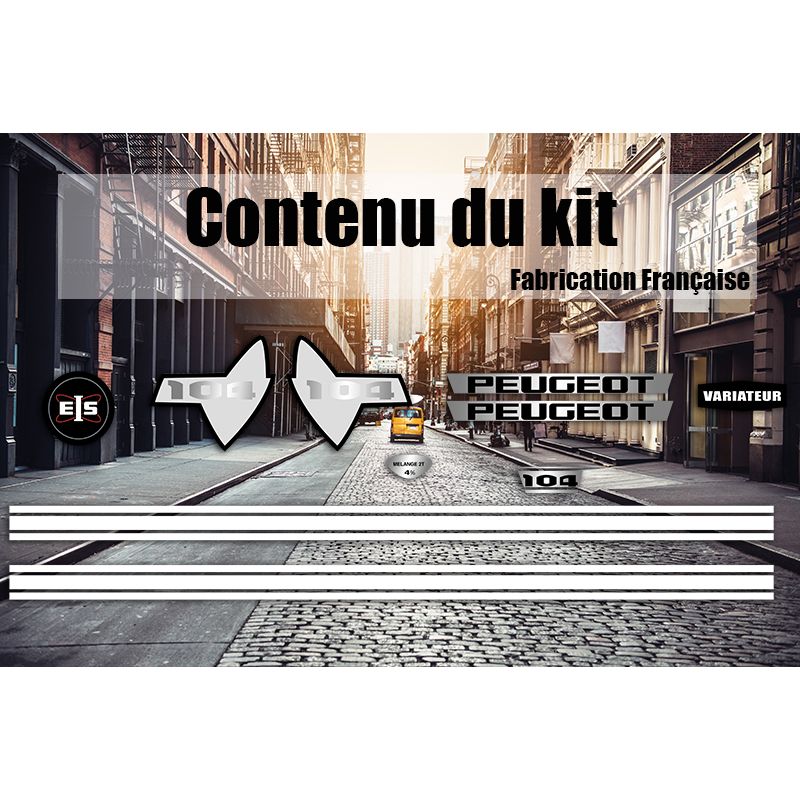 Kit déco Peugeot 104 Gris Kit déco Peugeot 104 Gris