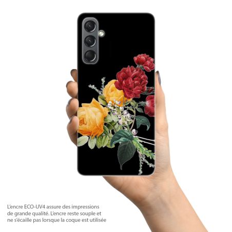 Coque de protection pour Samsung Galaxy S et A, motif floral riche et vibrant