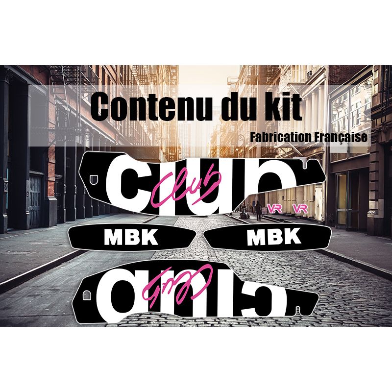 Kit Mobylette Stickers MBK 51 Club blanc