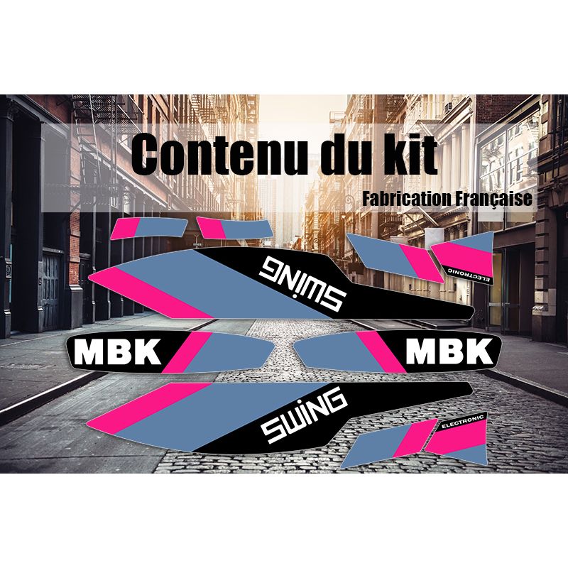 Kit Stickers MBK 51 Swing Noir Rose