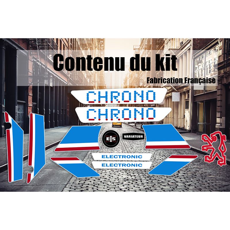 Kit Déco Peugeot 103 Chrono Blanc Bleu