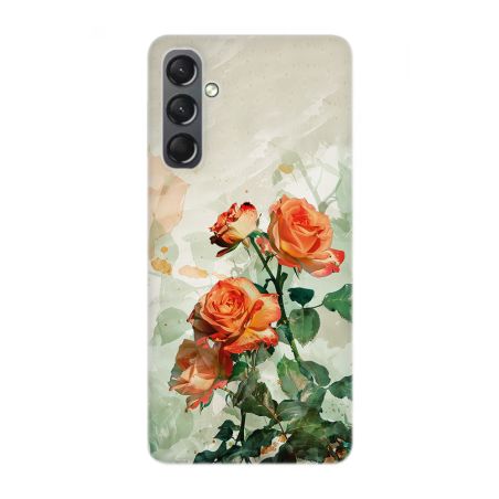 Coque souple pour Samsung Galaxy, Reflets de Roses Oranges