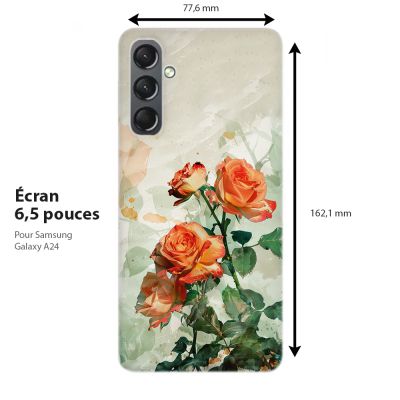 Coque souple pour Samsung Galaxy, Reflets de Roses Oranges