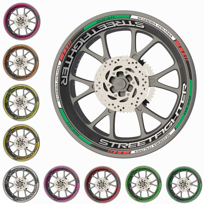 Pack déco jantes autocollants moto Ducati Streetfighter