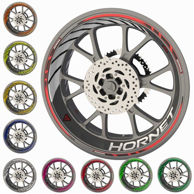 Déco jantes moto autocollants Honda Hornet