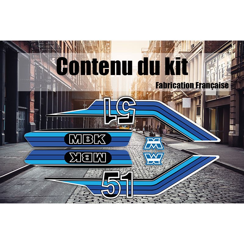 Kit Déco MBK 51 SU - MBK Bleu Kit Déco MBK 51 SU - MBK Bleu