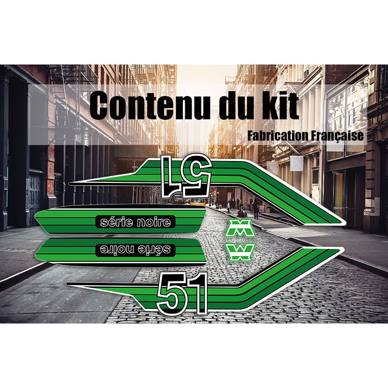 Kit Déco MBK 51 SU - Vert (Série noire)