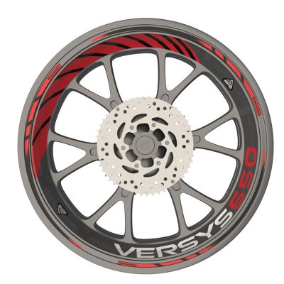 Kit déco jantes moto Versys 650 - Super Fabrique - Rouge