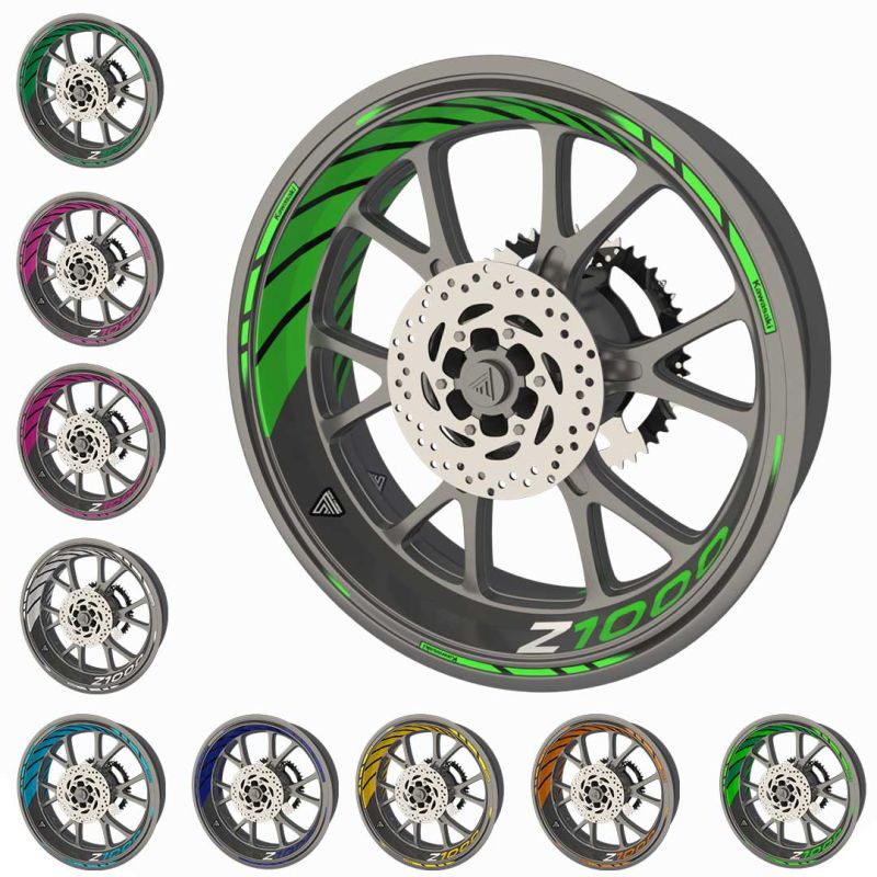 Pack sticker déco jantes moto Kawasaki Z1000 Super Fabrique