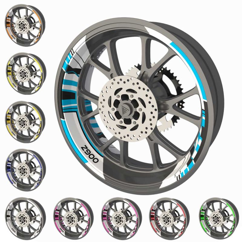 Pack déco autocollants jantes moto Kawasaki Z900