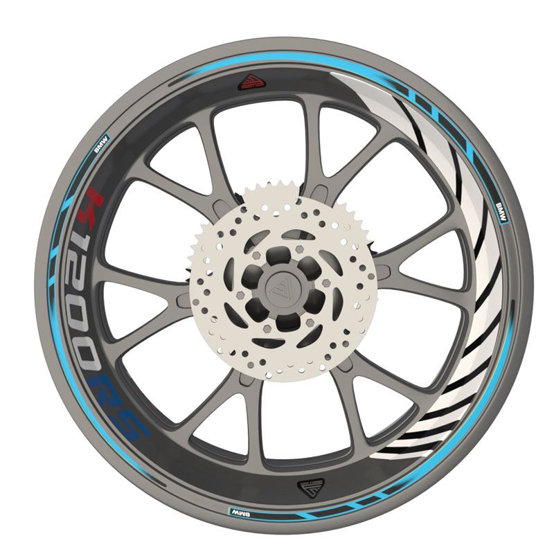 Kit déco jantes moto BMW K1200 RS - Bleu clair