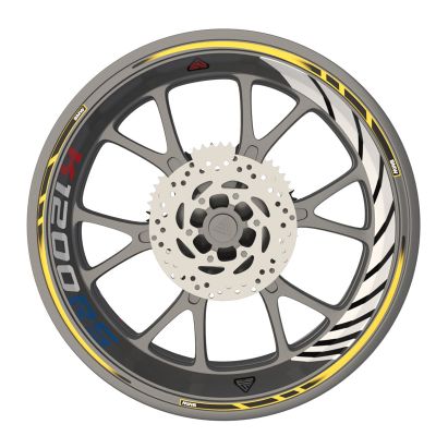 Kit déco jantes moto BMW K1200 RS - Jaune foncé