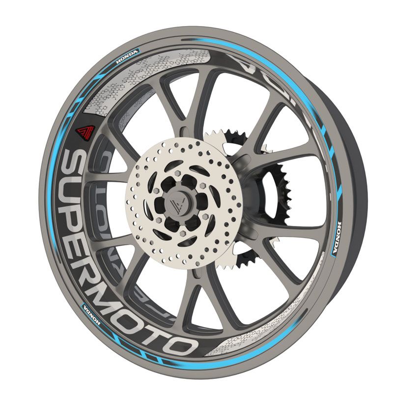 Pack déco jantes Honda Supermoto - Bleu clair