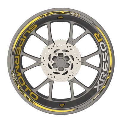 Kit déco jantes moto Honda XR650R - Jaune fluo