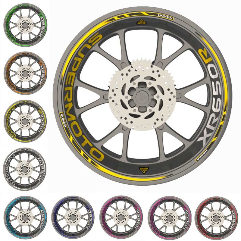 Déco autocollants jantes moto Supermoto XR650R