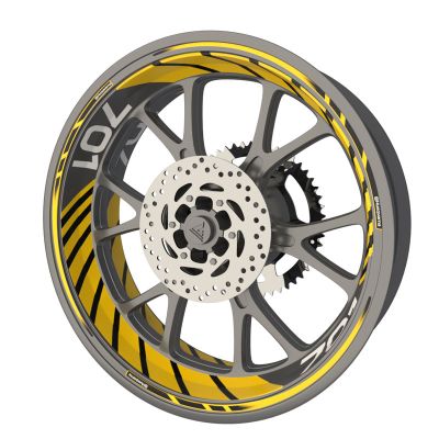 Kit déco autocollants jantes moto Husqvarna 701 - Jaune foncé