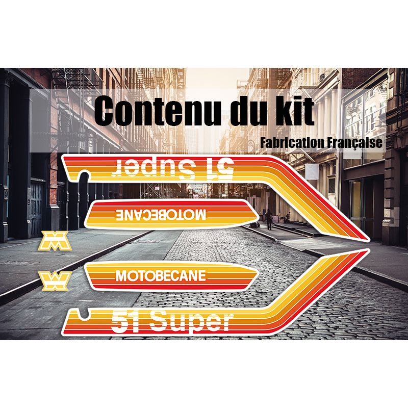 Kit autocollants MBK 51 Super - Orange Kit autocollants MBK 51 Super - Orange