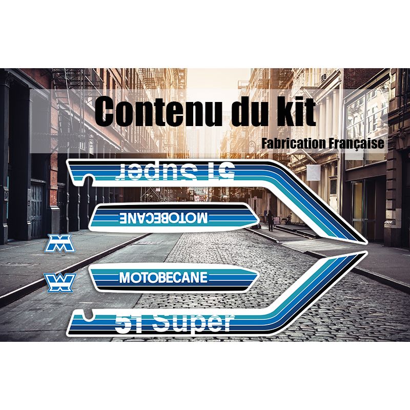Kit autocollants MBK 51 Super - Bleu foncé Kit autocollants MBK 51 Super - Bleu foncé