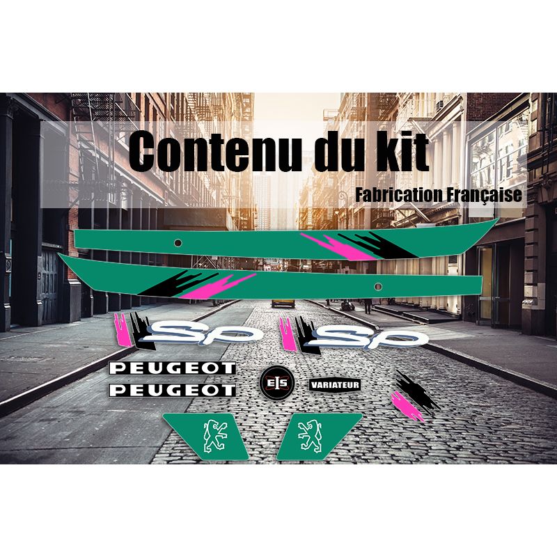 Kit déco Stickers Peugeot 103 SP Turquoise