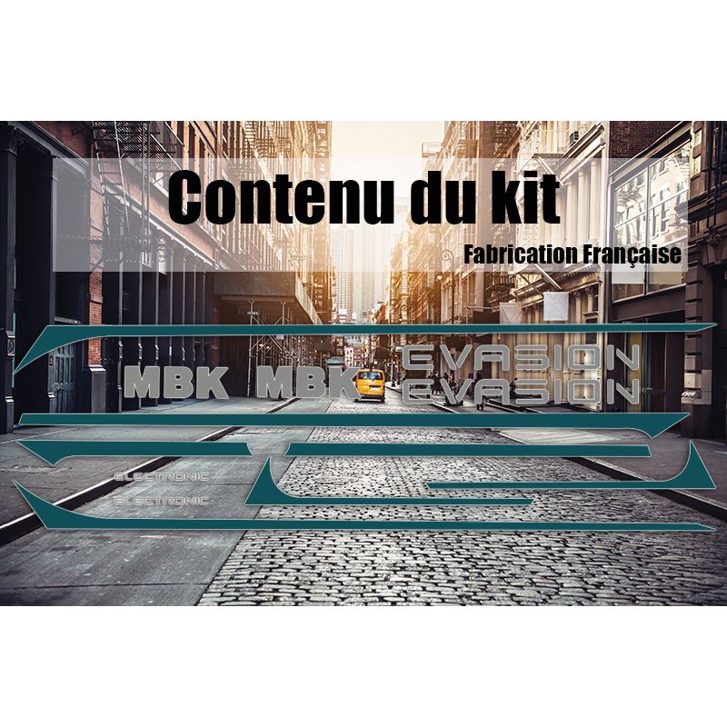 Kit autocollants MBK 51 Evasion - Bleu Kit autocollants MBK 51 Evasion - Bleu