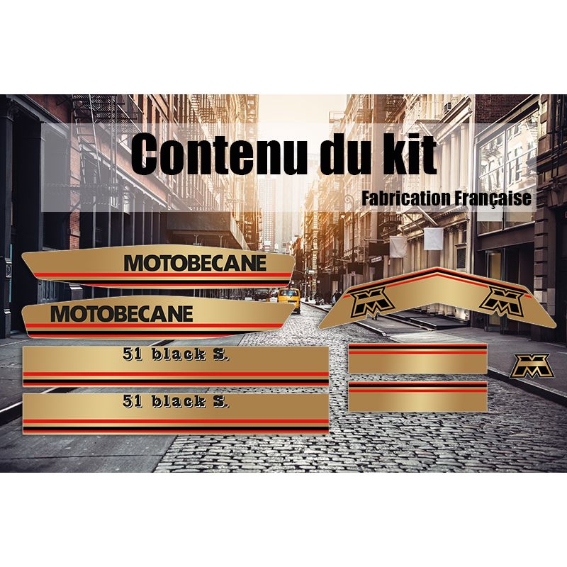 Kit autocollants MBK Motobecane 51 Black S