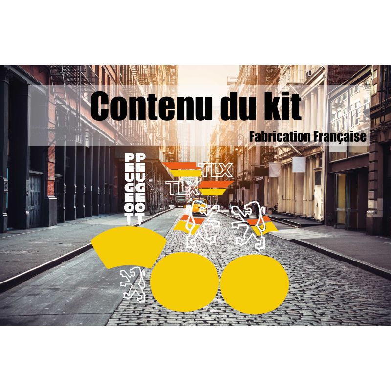 Kit déco Peugeot TLX Jaune Kit déco Peugeot TLX Jaune