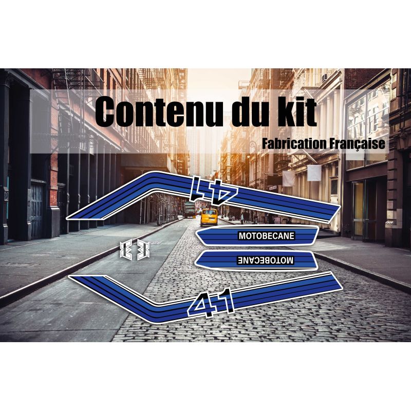 Kit déco MBK Motobécane 41 bleu Kit déco MBK Motobécane 41 bleu