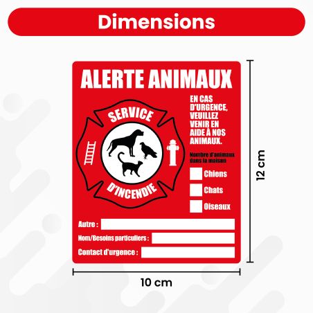 Autocollant ALERTE CHAT Pour Fenêtre Ou Porte - 10x10 Cm - Vinyle Résistant - Pour Informer Les Secours En Cas D'urgence
