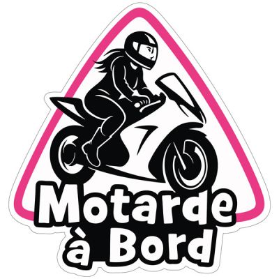 Sticker voiture “Motarde à bord”