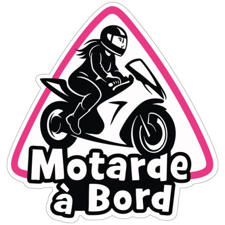 Sticker voiture “Motarde à bord”