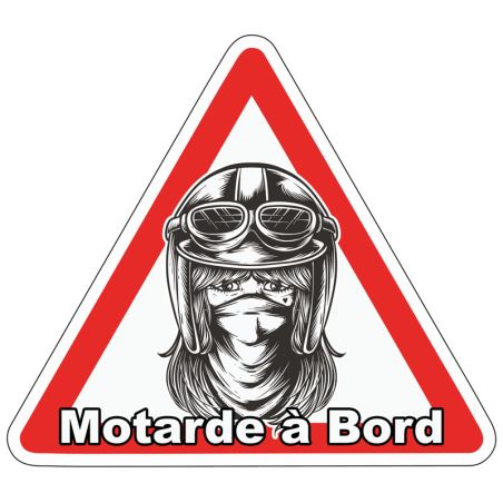 Sticker motarde à bord – fun, féminin et 100 % français