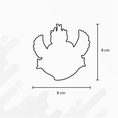 Sticker casque Coeur Old School - Dimensions