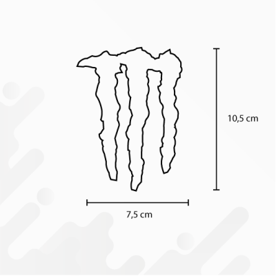 sticker rétro réfléchissant pour casque de moto monster - Dimensions