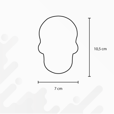 Stickers retro réfléchissant Tête de mort - Dimensions