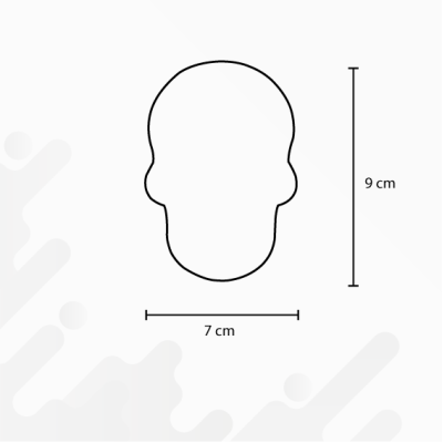 Stickers rétro réfléchissant Tête de mort - Dimensions