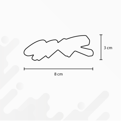 sticker rétro réfléchissant pour casque de moto GSXR rouge et gris - Dimensions
